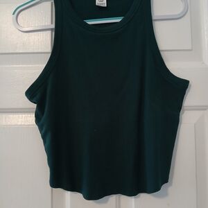 PINK Victoria's Secret Dark Teal Ribbed Cropped Tank